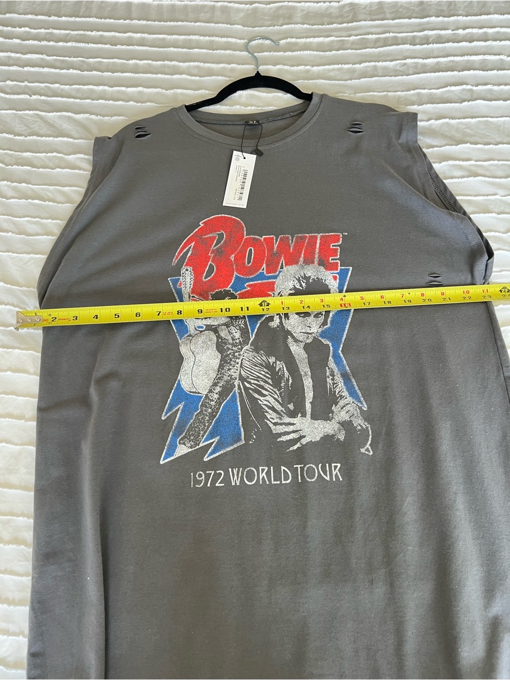 NWT Nasty Gal David Bowie 1972 distressed t shirt dress Size UK 12 US 8 - Picture 9 of 9